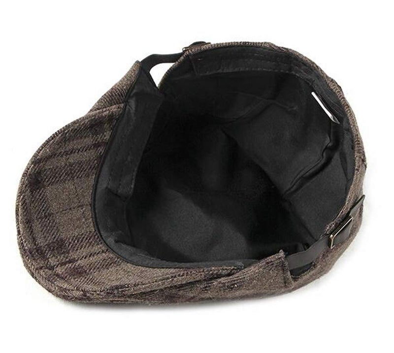 Qunson 2 Pack Mens Tweed Wool Blend Flat Cap Ivy Gatsby Newsboy Hat - Image 3